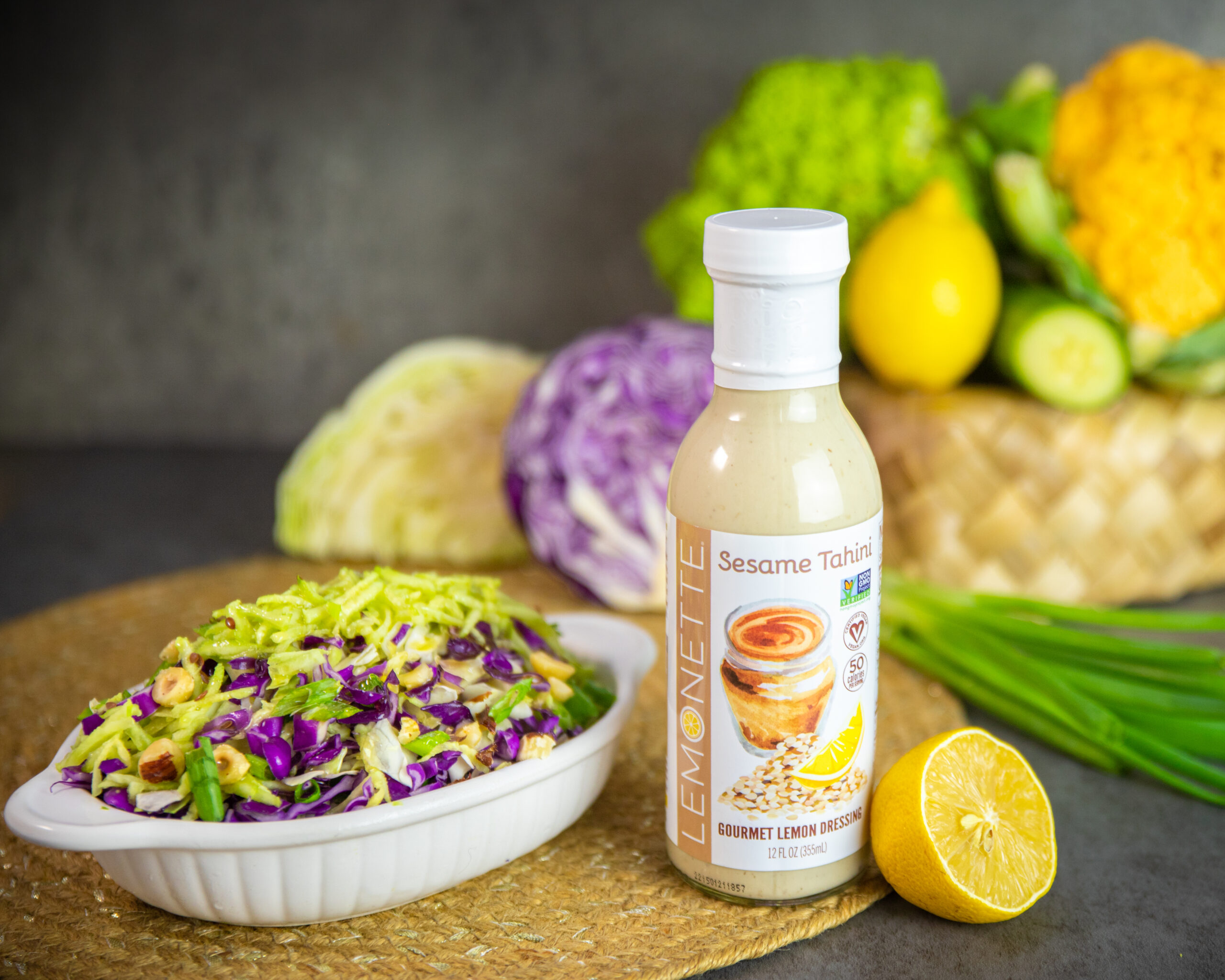 CREAMY TAHINI COLESLAW - Lemonette Dressings